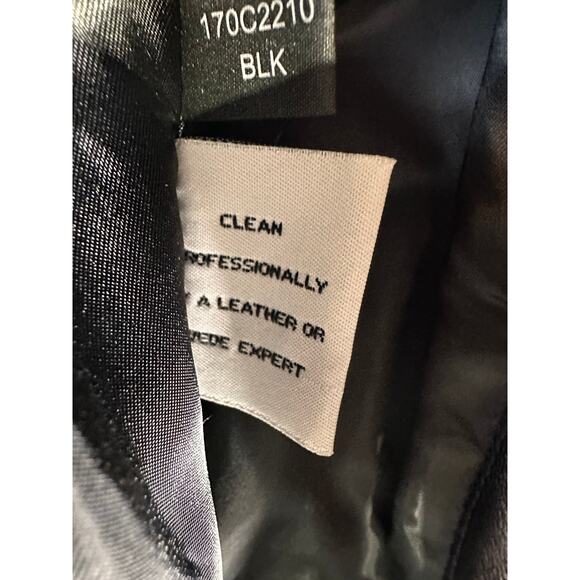 Reaction Kenneth Cole G-III Black Leather Coat‎ Womens M Black Smooth Mid Length - Picture 8 of 10